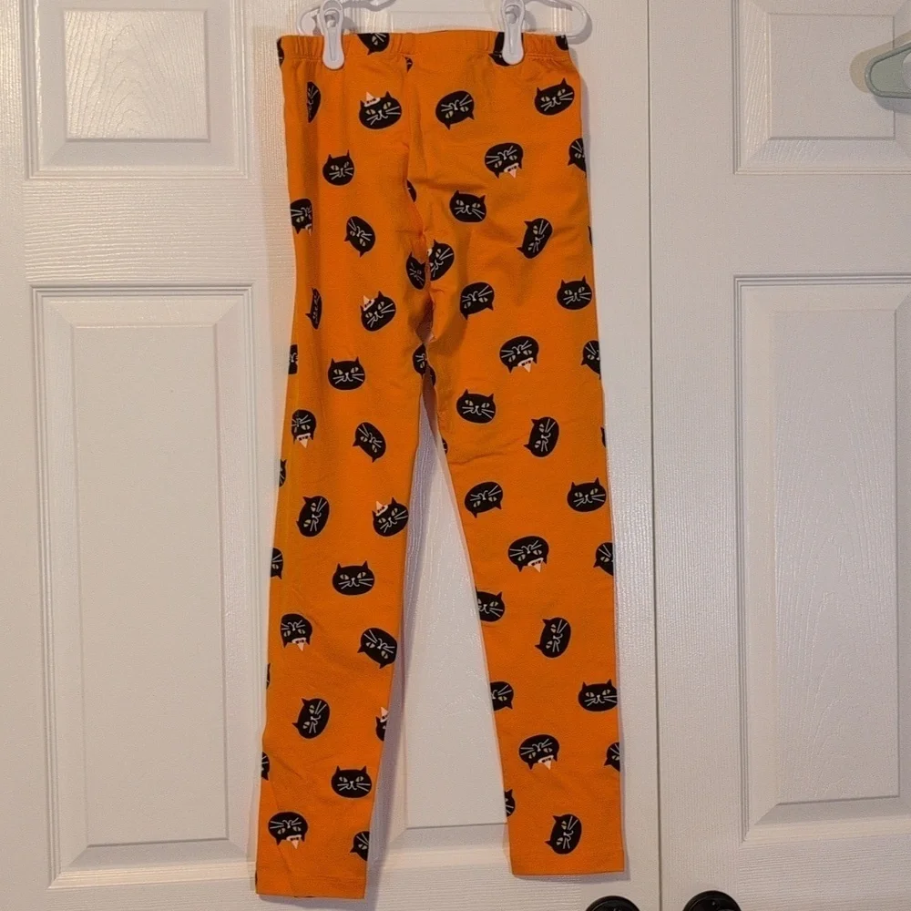 Cat & Jack Girls Orange Halloween Cat Leggings NWT